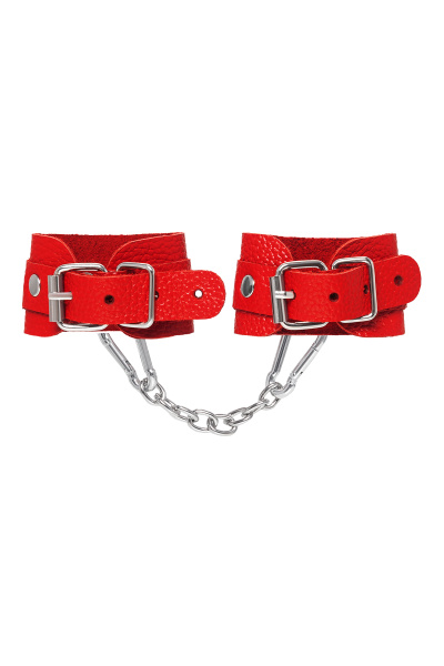 Наручники-браслеты Pecado BDSM, мини со скруглёнными углами,красные