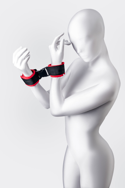 Наручники Anonymo.велюр, красные, 24 см