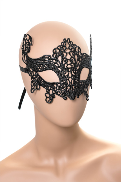 Маска нитяная Eromantica Empress, текстиль, черная, 22 см