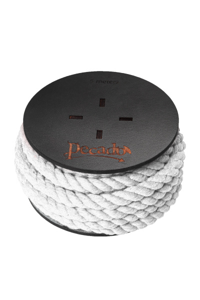 Веревка для шибари Pecado BDSM, на катушке, хлопок, белая, 5 м.