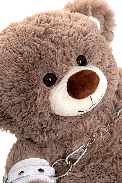 Бандажный набор ""Медведь бурый"" Pecado BDSM (оковы, наручники), натуральная кожа, белый