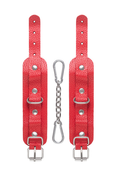 Наручники-браслеты Pecado BDSM, мини со скруглёнными углами,красные