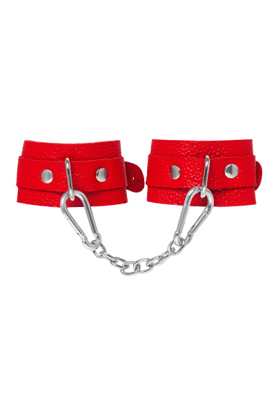 Наручники-браслеты Pecado BDSM, мини со скруглёнными углами,красные