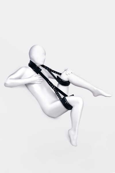 Стропа фиксирующая Anonymo.PU кожа, черная, 145 см