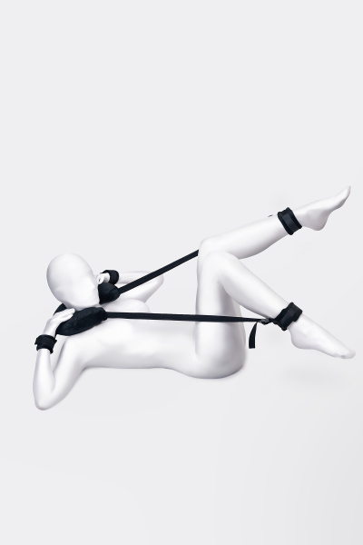 Стропа фиксирующая Anonymo с подушкой, велюр, черная, 127 см