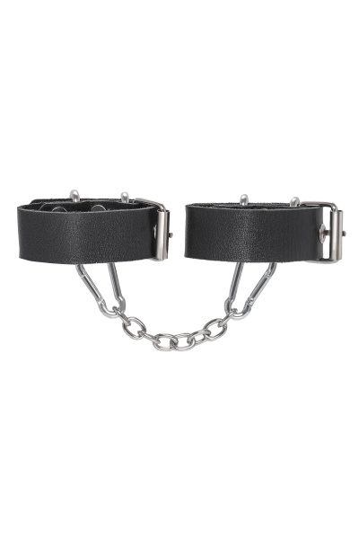 Наручники-браслеты Pecado BDSM, из одного ремешка с люверсами,чёрные