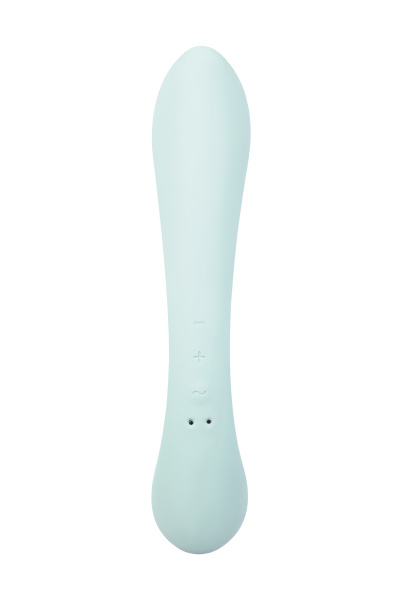 Нереалистичный вибратор Satisfyer Triple Oh, силикон, голубой, 24 см