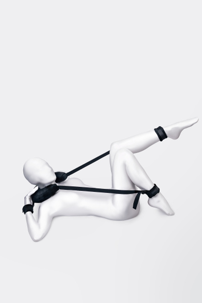 Стропа фиксирующая Anonymo с подушкой, велюр, черная, 127 см