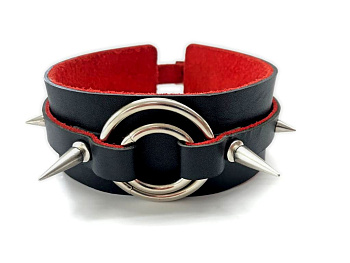 Чокер BDSM Games Sheila B04R черная кожа, бархатный подклад