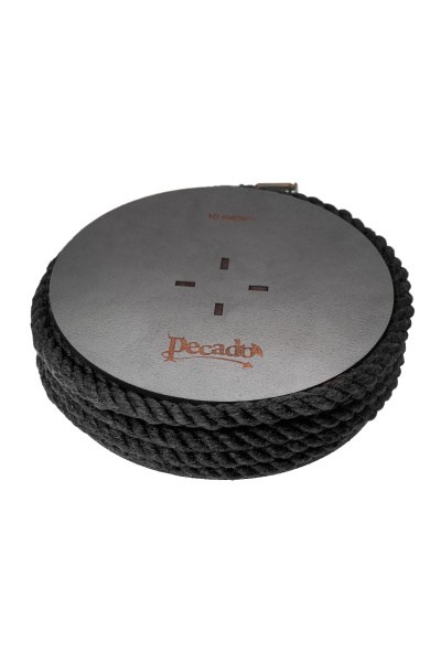 Веревка для шибари Pecado BDSM, на катушке, хлопок, черная, 10 м.